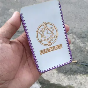 leather case sleeve centa m200 polos putih benang ungu