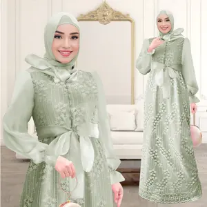 Aurora Boutiq MAXI LUIS | S M L XL 2XL | 11 WARNA | COD Dress Panjang Wanita Brukat Malika Terbaru Seragam Keluarga Bridesmaid Lebaran Gamis Pesta Kondangan