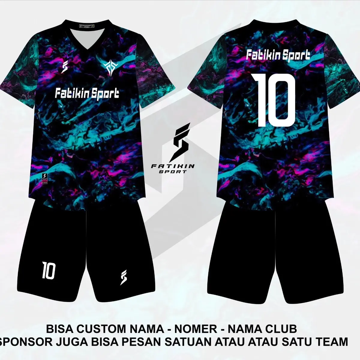 JERSEY PRINTING LIQUID BLACK BIRU MAGENTA