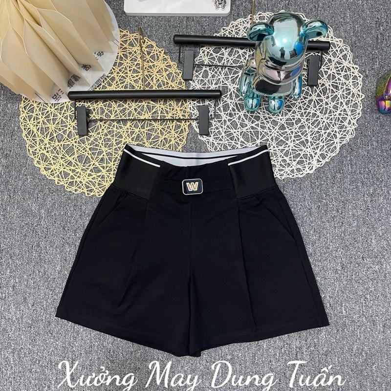 ( BIG SIZE Hàng Loại 1 ) Quần Đùi Nữ Quần Sooc , Nữ Chất Umi Cạp Cao Co Giãn 4 Chiều Túi 2 Bên, Fom Đẹp, Chuẩn W38 Pants Women Đen