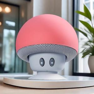 High Quality Wireless Bluetooth Speaker 30 Feet Wireless Subwoofer with Suction Cup Suitable for Riding Picnic Outdoor Phone Mushroom Audio Pink