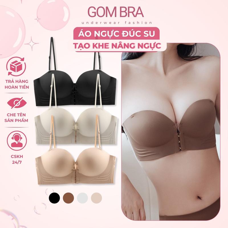 Áo ngực đúc su cài trước Gom Bra nâng ngực tạo khe, không gọng đệm mút 4cm mềm mại - SA-946