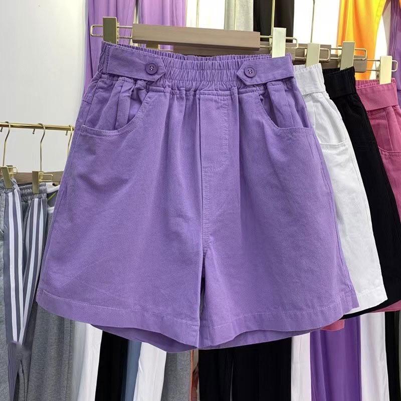 Quần Sooc, Quần Short Kaki Cotton Ống Rộng Thời Trang Mùa Hè Dành Cho Nữ Women Ong Pants