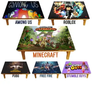 Meja Lipat Belajar Anak Kayu Karakter Gambar MINECRAFT AMONG US ROBLOX  STUMBLE GUYS PUBG FREE FIRE