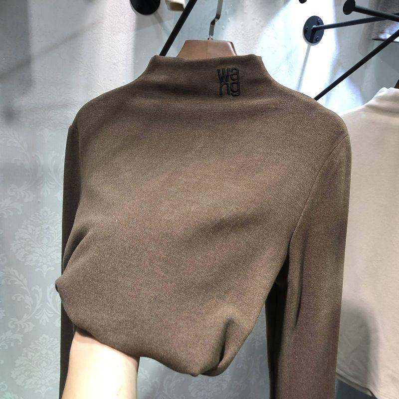 Product Introduction of 2024 Autumn and Winter Dralon Slim Fit Inner Wear Half Turtleneck Thermal Bottoming Shirt New Korean Style Long Sleeve T-shirt Women's Clothing Wholesale 8