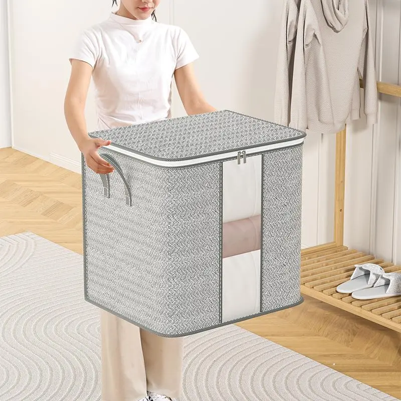 Foldable Clothes Storage Bag, 1 Count Large Capacity Clothes Storage Organizer, Household Wardrobe Clothes Storage Bag, Summer Gift