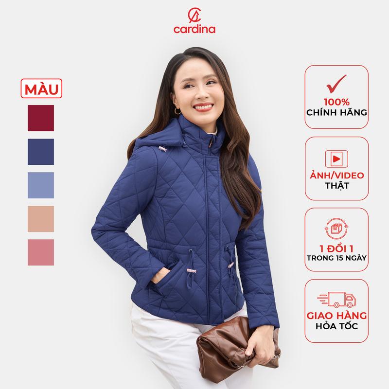 Áo khoác phao nữ CARDINA dáng ngắn chất liệu chần bông siêu nhẹ giữ ấm tốt chống xô bông, thiết kế thời trang trendy Y25 4PNF09
