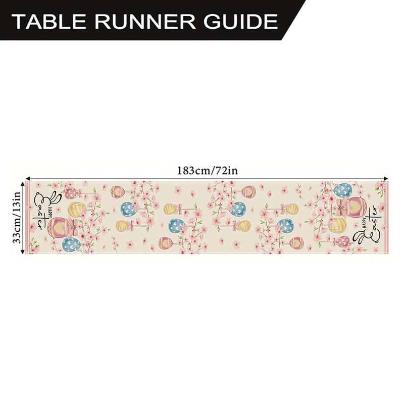Easter Egg Pattern Table Runner, 1 Count Colorful Table Mat, Table Decoration Supplies for Home Kitchen Dining Room, Vanity Decor Accessories 1