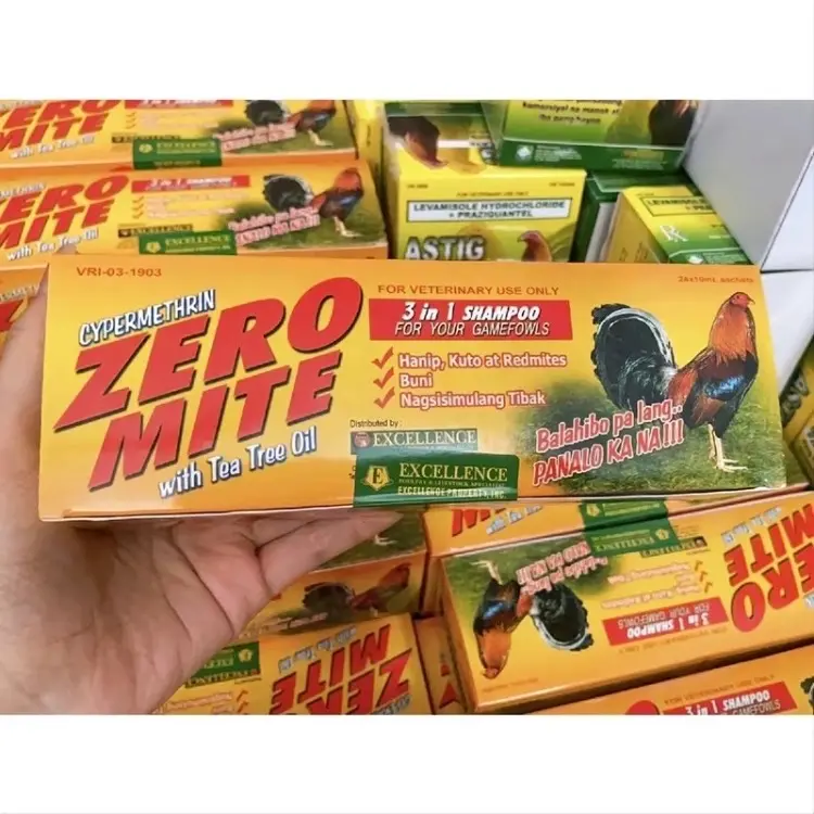 Zero mite xà bông tắm gà diệt mò mạt, sâu lông, giúp lông bóng mượt, sạch sẻ gói 10ml 2