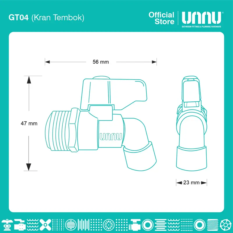 UNNU Kran Tembok - GT04 1/2" 1