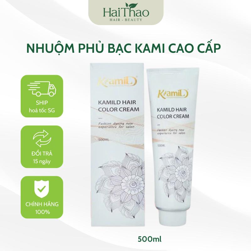 Thuốc nhuộm tóc siêu phủ bạc Kami Plus, phiên bản tiết kiệm x5 bản thường, phủ bạc không dính da đầu 500ml Đổi Màu Tóc Women Nữ