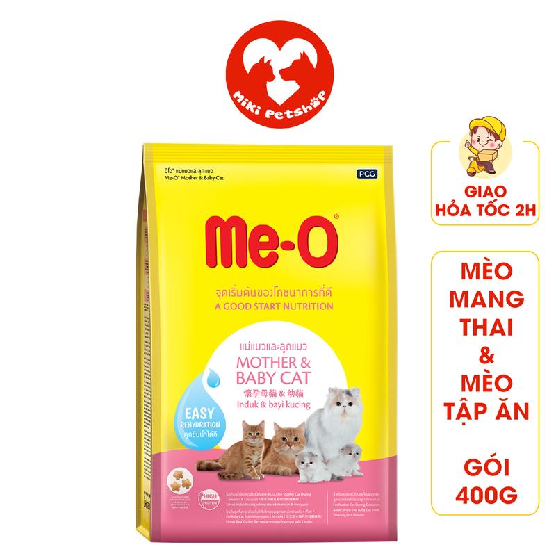Thức Ăn Cho Mèo Mang Thai Mèo Con Tập Ăn Mother & Baby Cat Me-O 400G - Miki Petshop hat meo