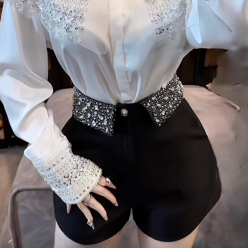 Quần sooc cạp bẻ nạm đá QCCC