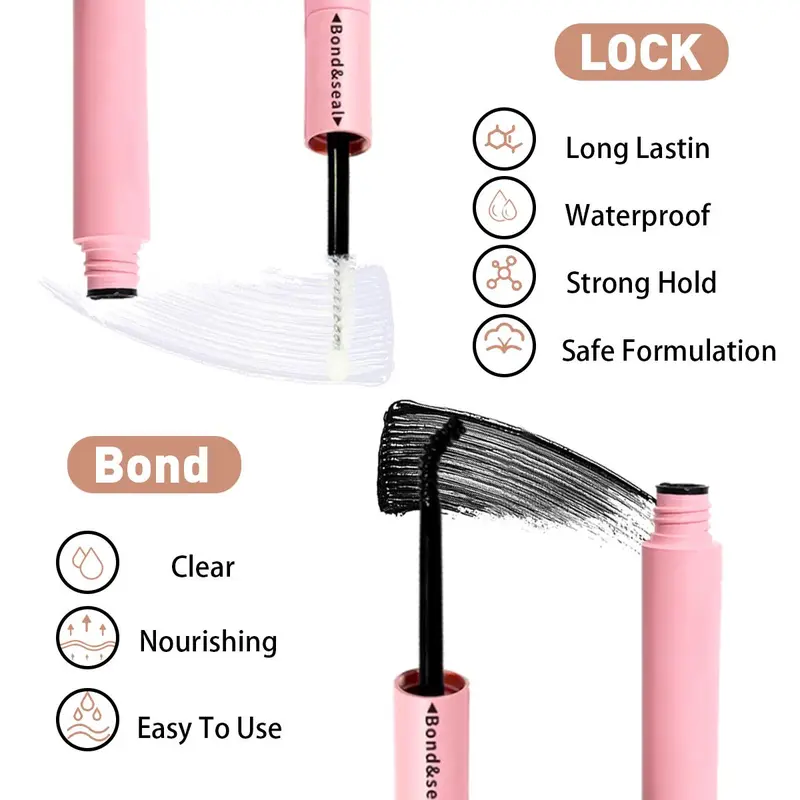 Double-ended Bond and Seal, Long-wearing Waterproof Seal and Bond Lash Glue, Latex-free & Non-irritating for Sensitive Eyes, Glue 5