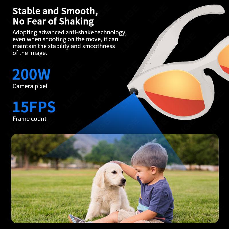 LIGE AI Smart Glasses 6K HD Camera Glass Multifunctional Bluetooth Call Voice Assistant Music Play Translation Glasses 2026 New - Image 2