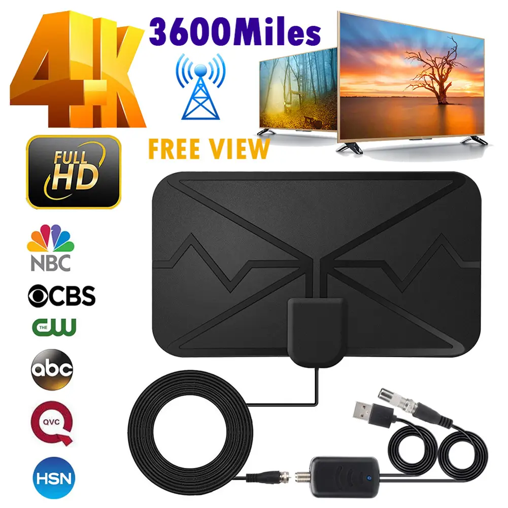 4K Digital TV Antenna Indoor Amplifier Signal 3600 Miles DVB-T2 HDTV Antenna HD Digital Antenna #409094