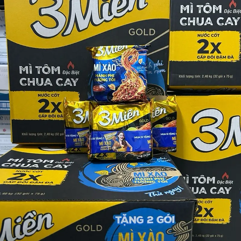 (Hàng tặng )1 thùng mì tôm 3 miền tặng 2 gói mì tôm 3 miền  Miến Food 0