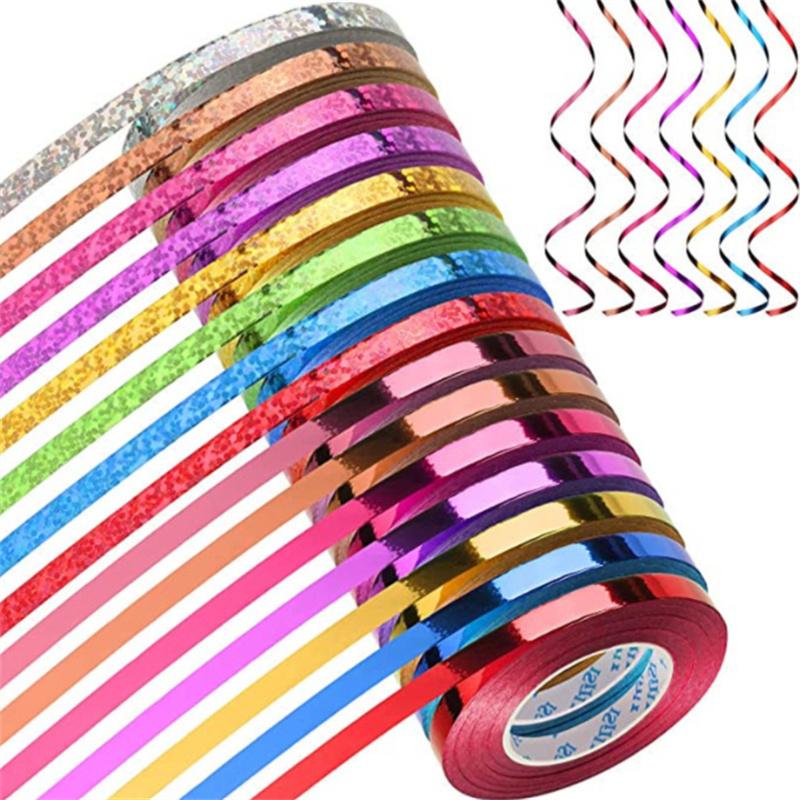 Product Introduction of 10m Gold Silver Red Blue Purple Green Laser Balloon Ribbon Wedding Birthday Party Ribbon Balloon Accessories Decoration 6