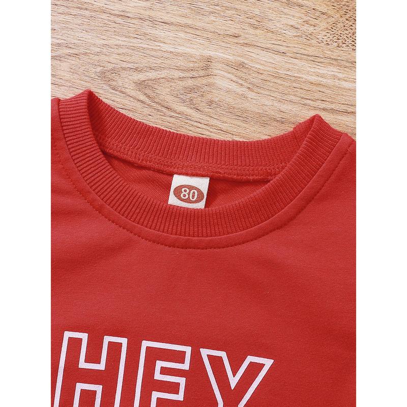 Kids Christmas Letters Printing Sweatshirt, Crew Neck Pullover 4