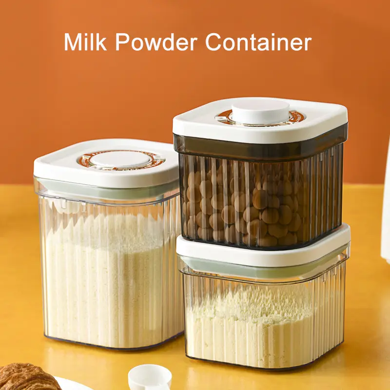 MYT Milk Powder Container Press Type Milk Storage Can Air Tight Plastic Storage Box Food Storage