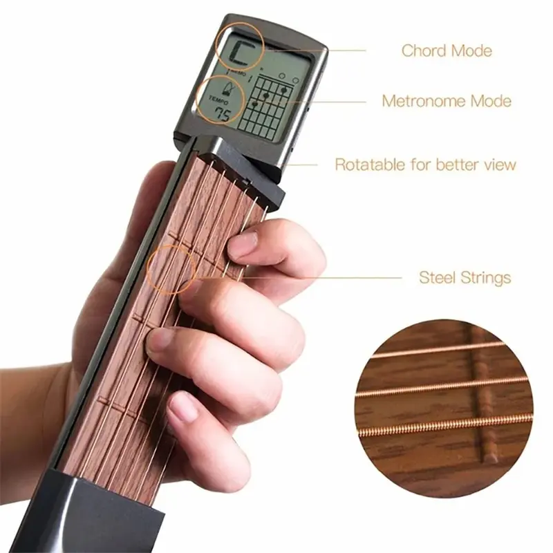 Dụng Cụ Tập Luyện Chord Guitar, Mới, Cầm Tay Và Nhẹ, Dành Cho Người Mới Bắt Đầu, Công Cụ Tập Luyện Guitar, Có Thể Xoay Được, Kích Thước Bỏ Túi, Thích Hợp Cho Guitar 0