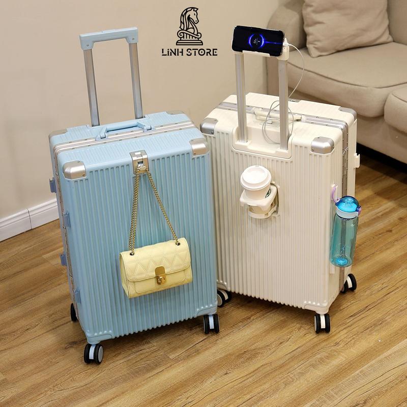  Vali Nội Địa Trung có cổng sạc USB Khay để bình nước Hàng lỗi đổi mới Miễn Phí  Cốp cùng mầu không cùng mẫu  valik  hung times travel vali 