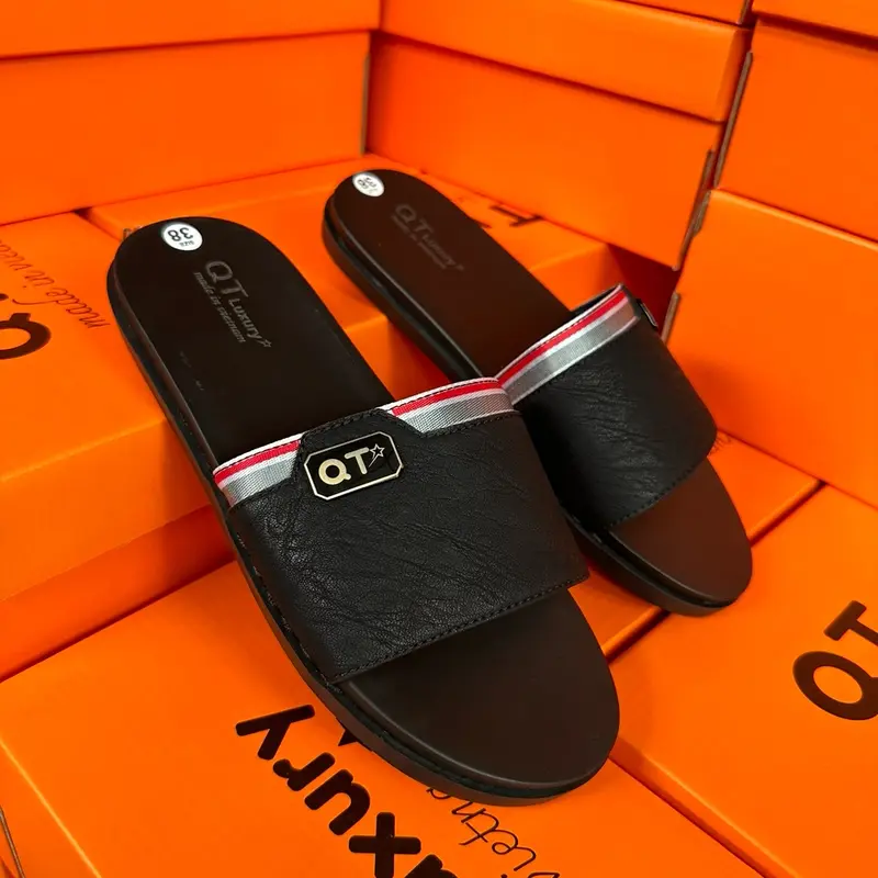 19. DÉP DA MÃ 19 QT LUXURY 1 BẢN KHÂU QUAI ĐẾ - Cao Su Đế Bằng Đồng Nam Slipper DéP 7