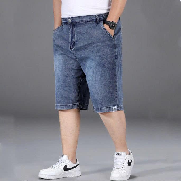 Quần short jean nam, quần lửng nam,vải co dãn thoải mái, cạp khuy phối chun co dãn, chất cotton dày dặn- KJ501