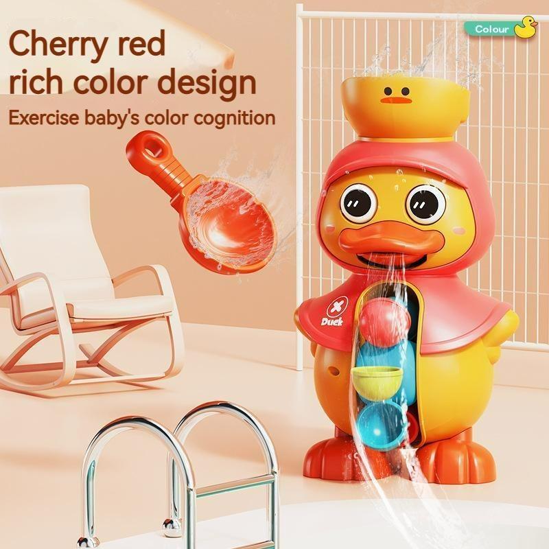 Product Introduction of Rotating Duck Bath Toy with Spoon Toys for Mummy Fun Time, Cute Cartoon Animals Design Waterwheel Bathing Toy, Fun Bathing Toy for Daily Use 9
