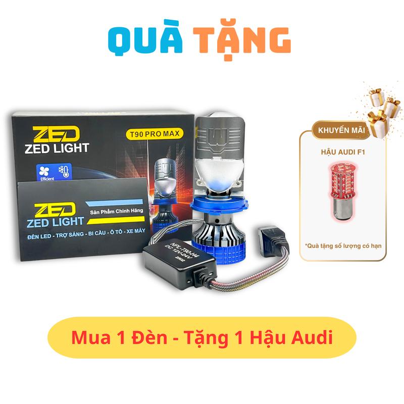 Đèn Pha LED Bi Cầu Mini T90 PROMAX ZED LIGHT - 90W Ánh Sáng Rộng, Pha Gom Chiếu Xa, Chân Bóng H4 12-24V ĐiệnBình Lắp ÔTô, Xe Máy - Bảo Hành 2 Năm