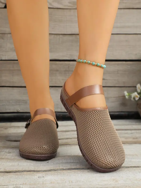 Women's Fashionable Mesh Breathable Slip on Sandals, Casual Comfortable Flat Sandals for Daily Wear, Lightweight Breathable Shoes for Women & Girls 8