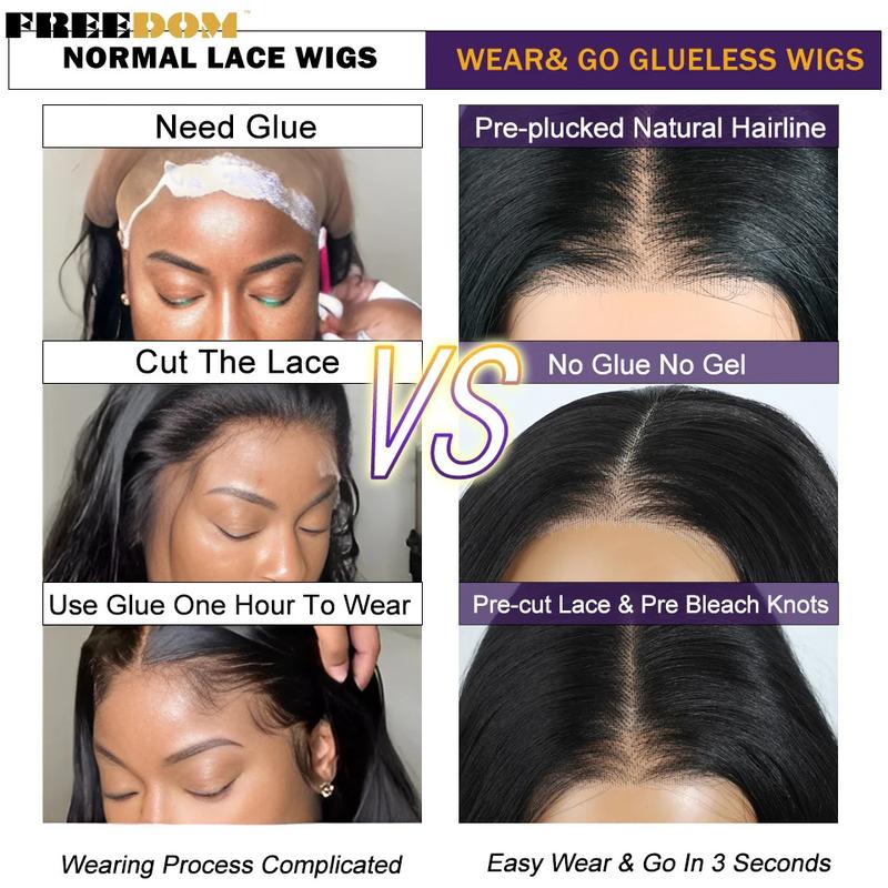 Product Introduction of Synthetic Lace Front Wigs For Black Woman Layered Straight Wear and Go Glueless Wigs Ombre Brown T Part & 6x4 Pre Plucked Wig 19
