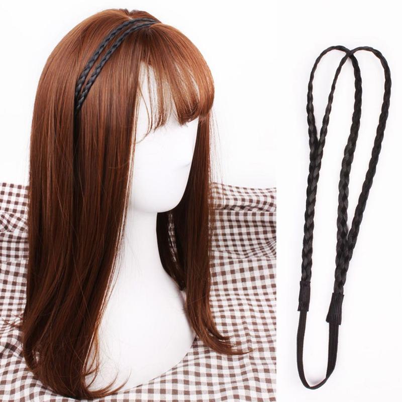 Pop Elastic Twist Headband Headwear Head hoop 4 colors Double Braided Wig Headband Braided Hair Band Synthetic Wig 5