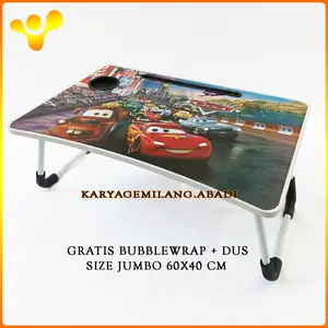 Meja belajar anak portabel ukuran besar 60x40cm karakter cars Dapat dilipat