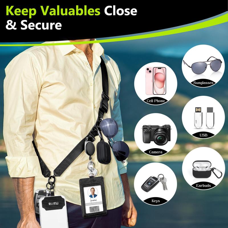 Product Introduction of Adjustable Crossbody Cell Phone Lanyard with Phone Patch & Retractable ID Badge Card Holder, Phone Neck Strap Accessories for Women & Men, Neck Strap 6