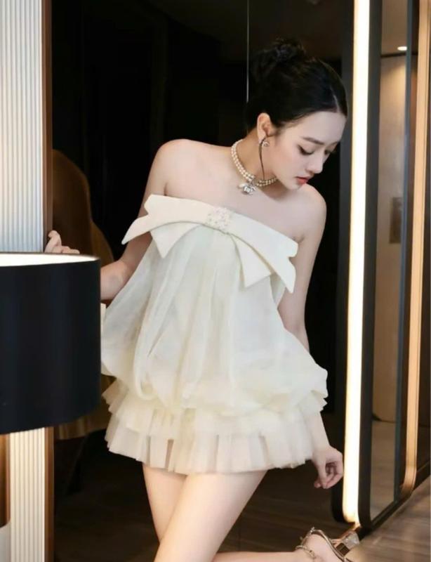 Váy tơ quây bồng chân tầng xếp li 2 màu V23 - Nữ - Women 1