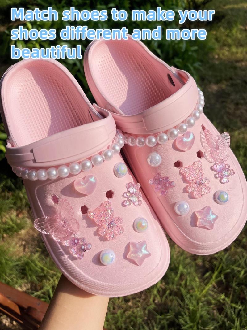 Product Introduction of Cute Bear & Butterfly Design Charms, Fashionable Shoes Decorations for Women's Slippers, Beach Shoes, Garden Shoes, DIY Shoes Accessories 2