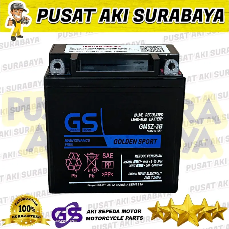 GARANSI AKI BARU GOLDEN SPORT GM5Z SEPEDA MOTOR MIO KARBU MIO SPORTY JUPITER BURHAN MX OLD MTX5AL YB5LB YT7C GT6A 0
