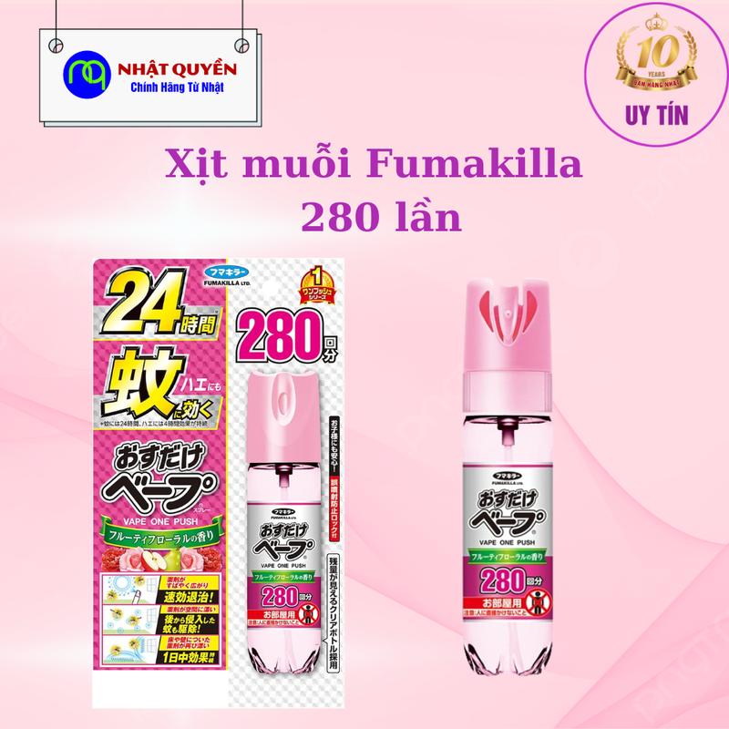 Xịt Diệt Muỗi Fumakilla 280 Lần Nhật Bản Chính Hãng 1