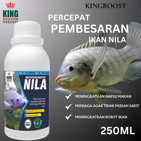 Vitamin Ikan Nila, Cepat Besar, Penambah Napsu Makan, Panen Lebih Cepat 250ML