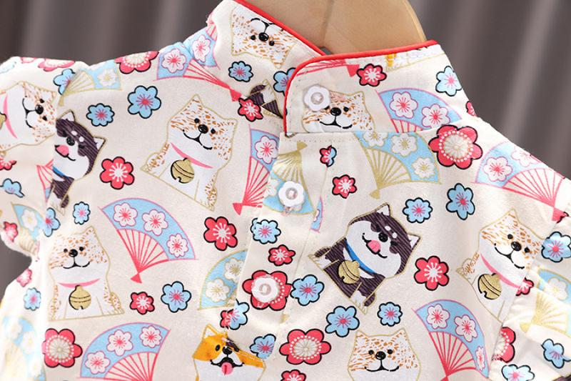 Product Introduction of Trang Phục Han Phong Cách Trung Quốc Mùa Hè Cho Bé Gái Sườn Xám, Ngắn Tay, Váy Cải Tiến Cho Bé Mỏng, Bộ Sưu Tập Mới Mùa Hè 2024 váy  baby tee vaybe đầm  xinh 13
