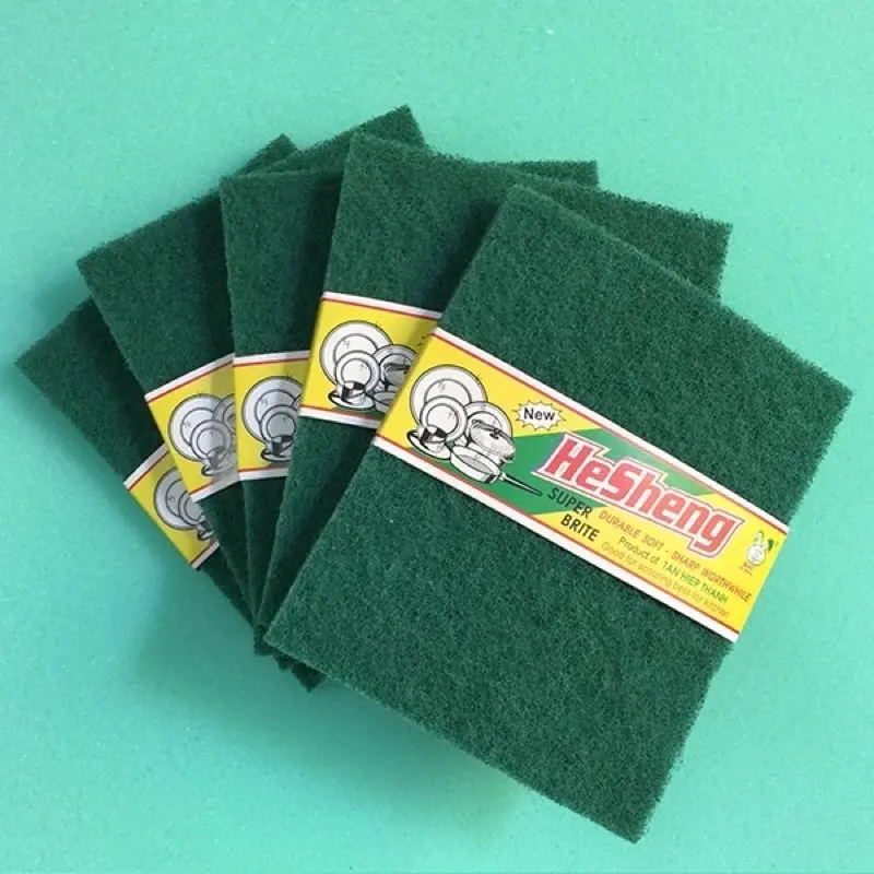 (13cm x 17cm) Miếng Rửa Chén Sum Giá Siêu Rẻ, Miếng Cước Xanh Rửa Chén, Miếng Rửa Bát Cước Chà Nồi Giá Siêu Rẻ 0