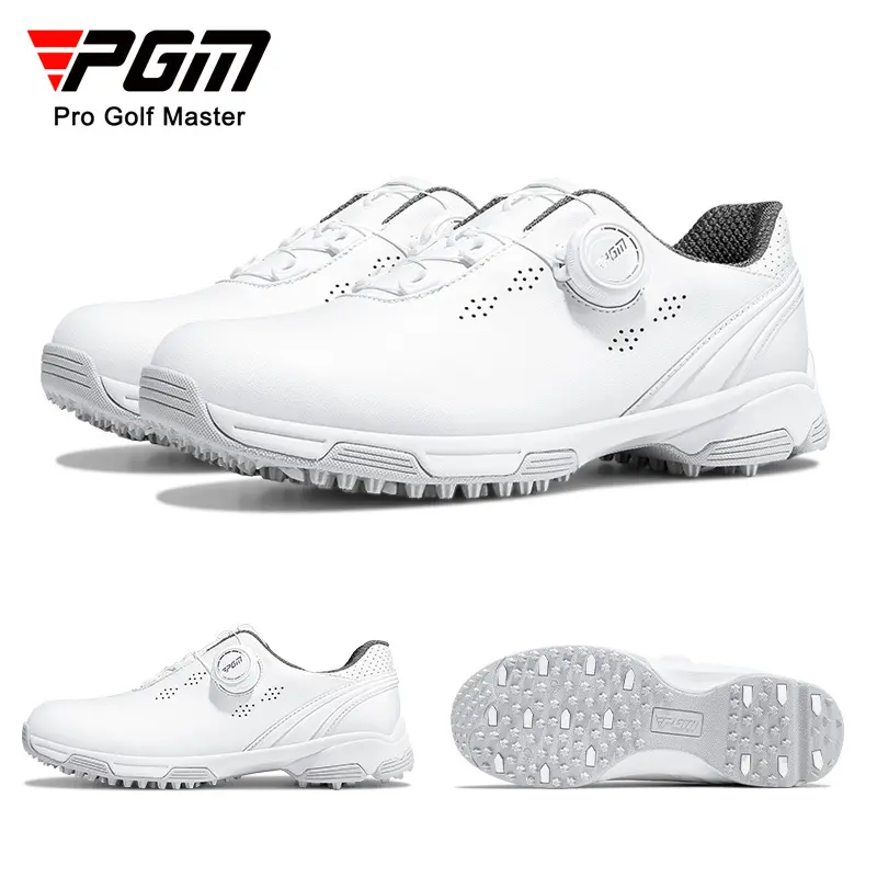 [P] golf shoe Women's sneaker waterproof breathable knob shoelace anti-slip Sports women's shoes White shoes xz268