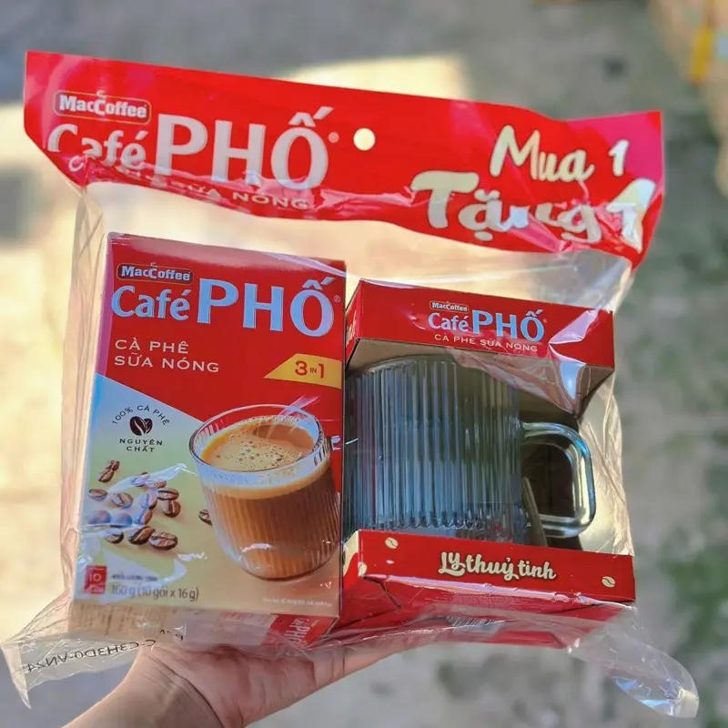 COMBO 3 SET CAPHE PHỐ TẶNG LY THUỶ TINH