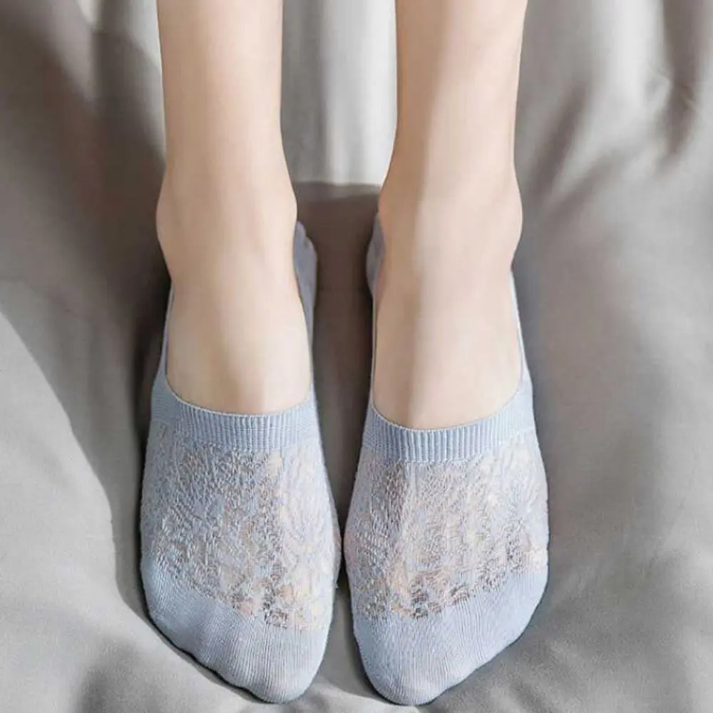 Sweet Thin Invisible For Women Summer Short Socks For Girls Solid Color Hollow Mesh Female Hosiery Sock Slippers Boat Socks Lace Socks
