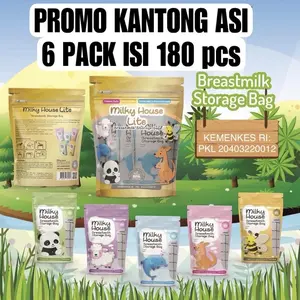 PAKET 6 PACK ISI 180 PCS KANTONG ASI SIZE 120ml || Kantong ASI Anti Bocor (MILKY HOUSE)