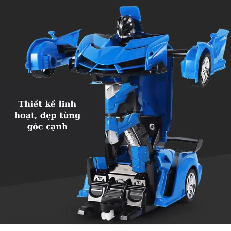 Ô tô điều khiển từ xa- Siêu xe biến hình 2in1 robot biến  hình kèm sạc điện phù hợp cho các bé từ 2 tuổi 5