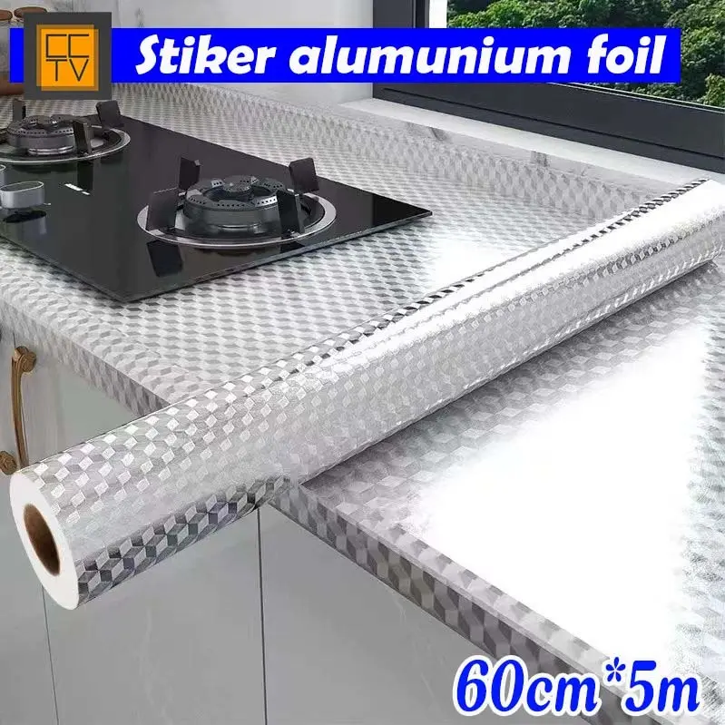Stiker kompor anti minyak/Stiker aluminium foil tahan api/Tahan air/tahan lembab/mudah dibersihkan/Stiker renovasi dapur