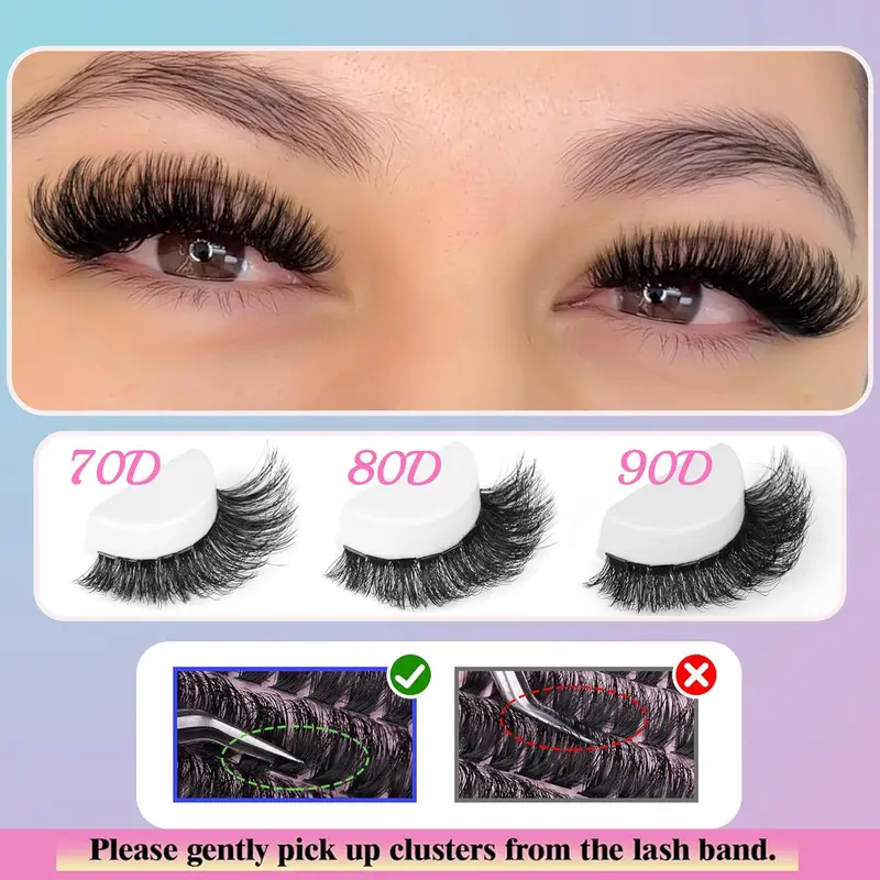 Natural Look Eyelash Extensions, 1 Box Individual False Eyelashes, Self Grafting Curl Eyelashes, Eye Makeup Enhancement False Eyelashes, Curl Cluster Lashes Cosmetic Kit, DIY Eyelash Extensions, Eyelashes Kit Set, Lash Clusters, High Quality Eyelashes 5