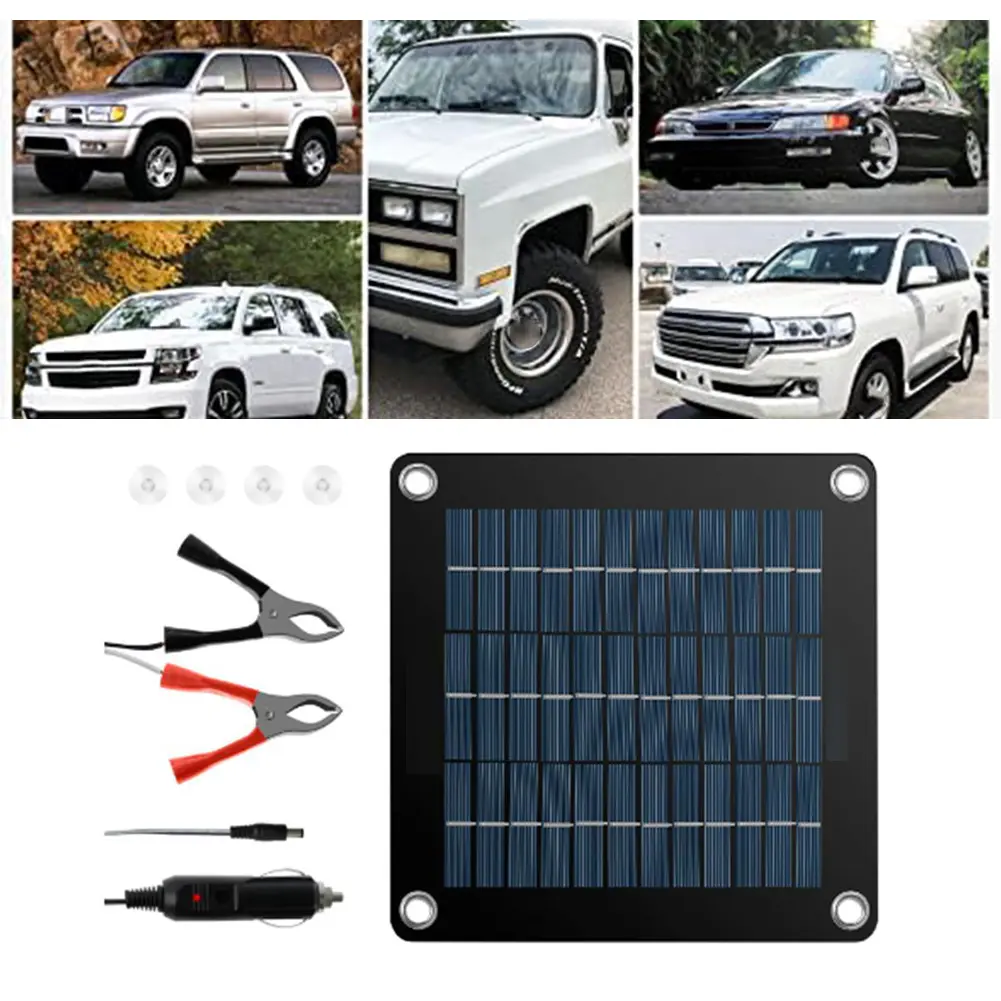 Portable Solar Battery Charger 10W for All 12V Vehicles Ideal Maintenance Solution for Cars RVs & Boats with Safety Features